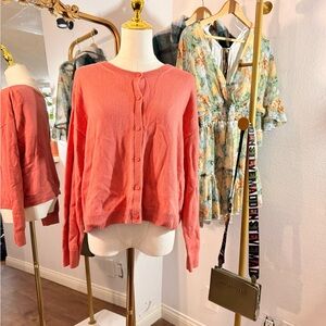Old Navy Coral Button-Front Cardigan